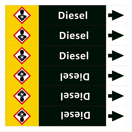 Značení potrubí ISO 20560, diesel